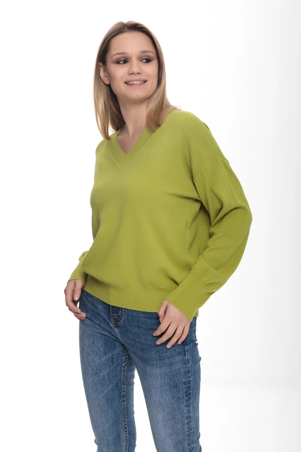 Maglia scollo a V ampio spalla scesa – DTA6034