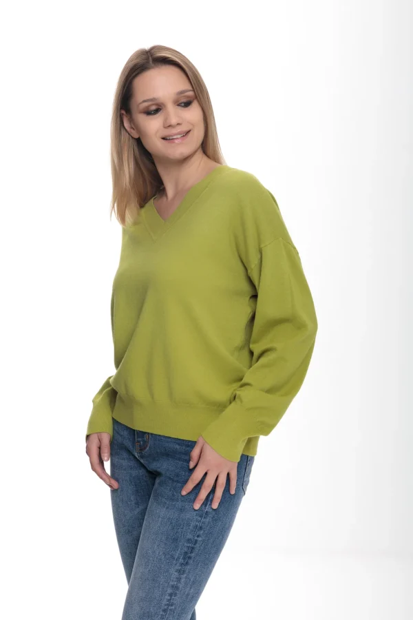 Maglia scollo a V ampio spalla scesa – DTA6034