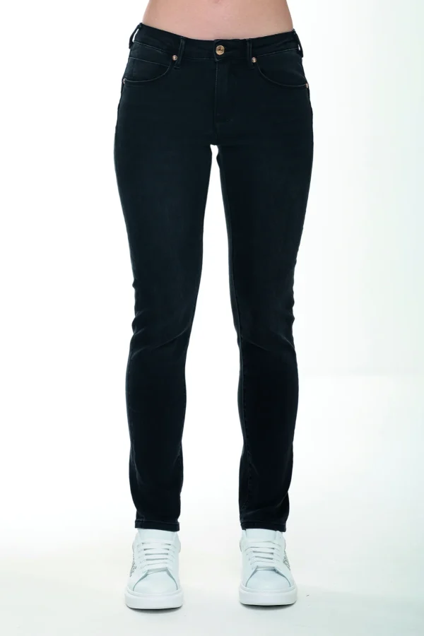 CARLA – Denim – Slim push up med waist black denim – DTA6254