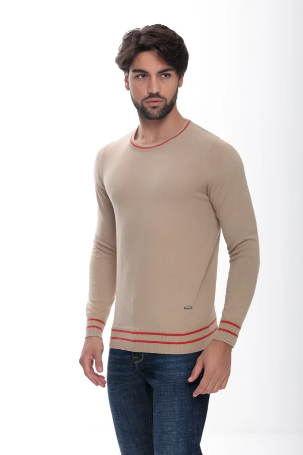 Girocollo righe su costina lana/cotone – UTA4611