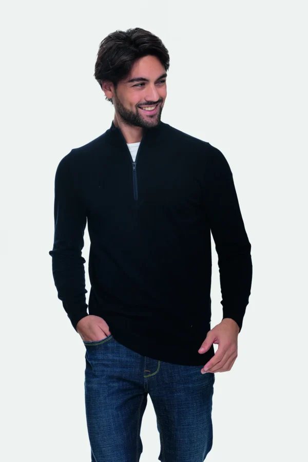 Maglia mezza zip lupetto basica – UTA4615