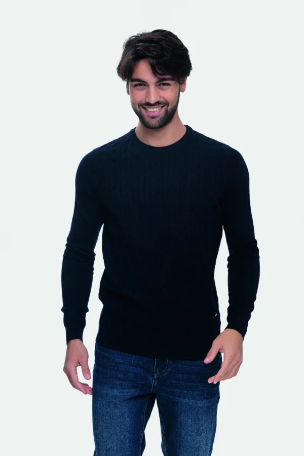 Girocollo trecce merinos melange – UTA4622