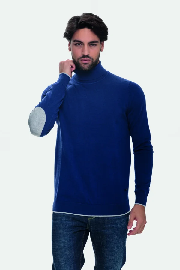 Dolcevita con toppa a contrasto merinos – UTA4639