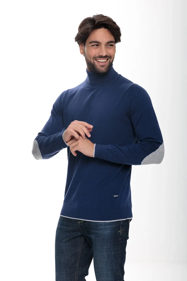 Dolcevita con toppa a contrasto merinos – UTA4639