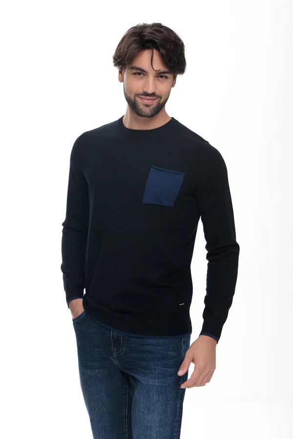Girocollo con taschino e toppa manica – UTA4651