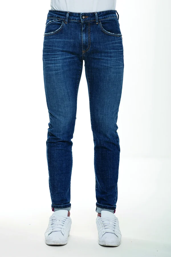 MIRKO – Denim – Skinny lav medio c/baffi 3D e moll – UTA5108