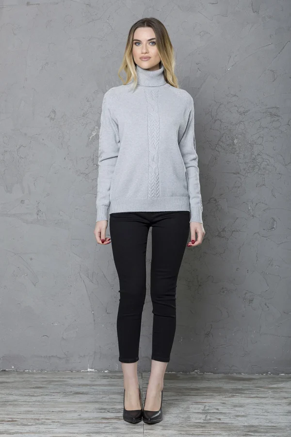 Dolcevita treccia avanti e su maniche – DTA6045