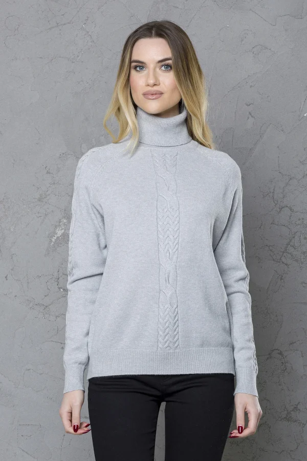 Dolcevita treccia avanti e su maniche – DTA6045