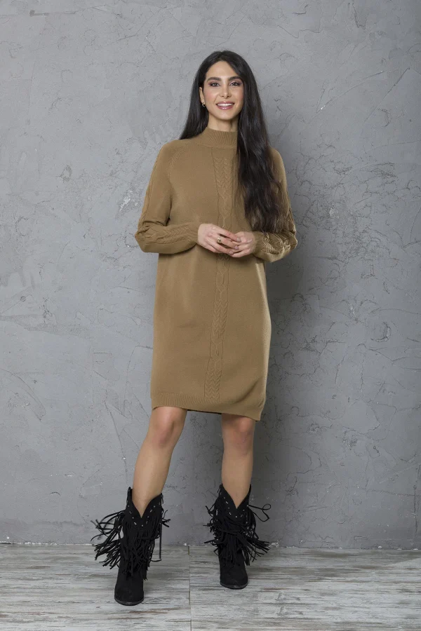 Vestito collo vulcano treccia avanti/maniche – DTA6046