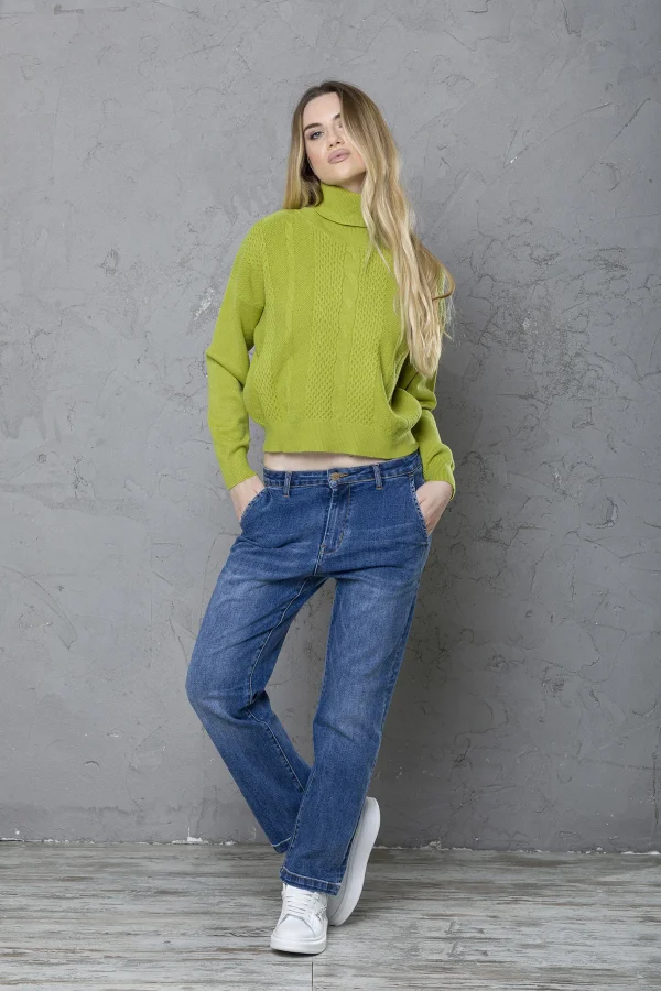 Dolcevita a scatola c/treccia e rombi – DTA6061