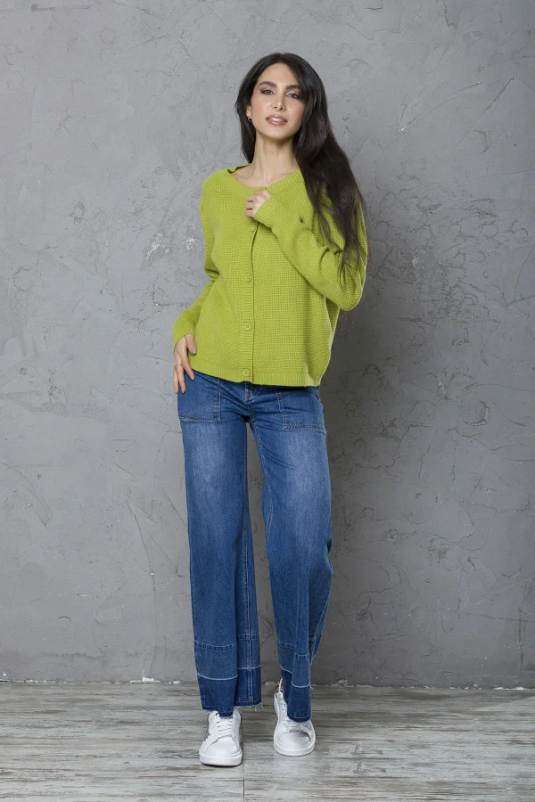 Cardigan girocollo ampio nido d’ape – DTA6071