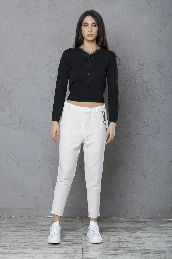 Cardigan a V con pizzo – DTA6081