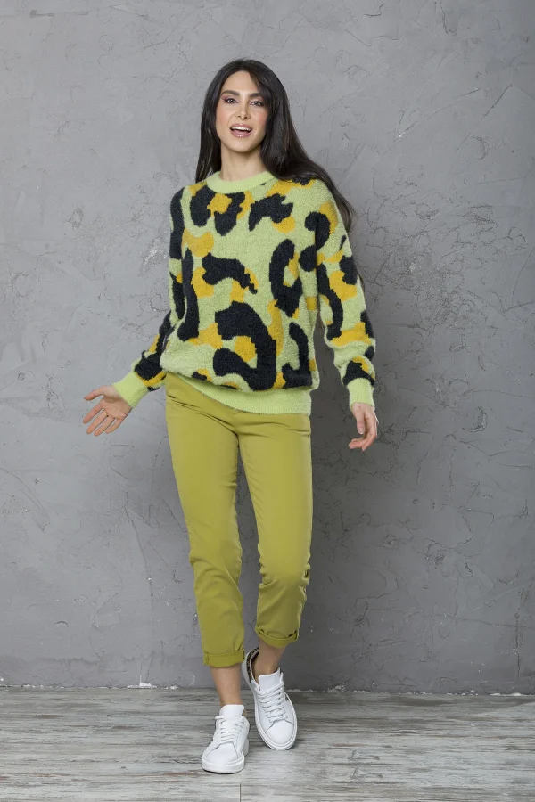 Girocollo ampio animalier c/pelo – DTA6083