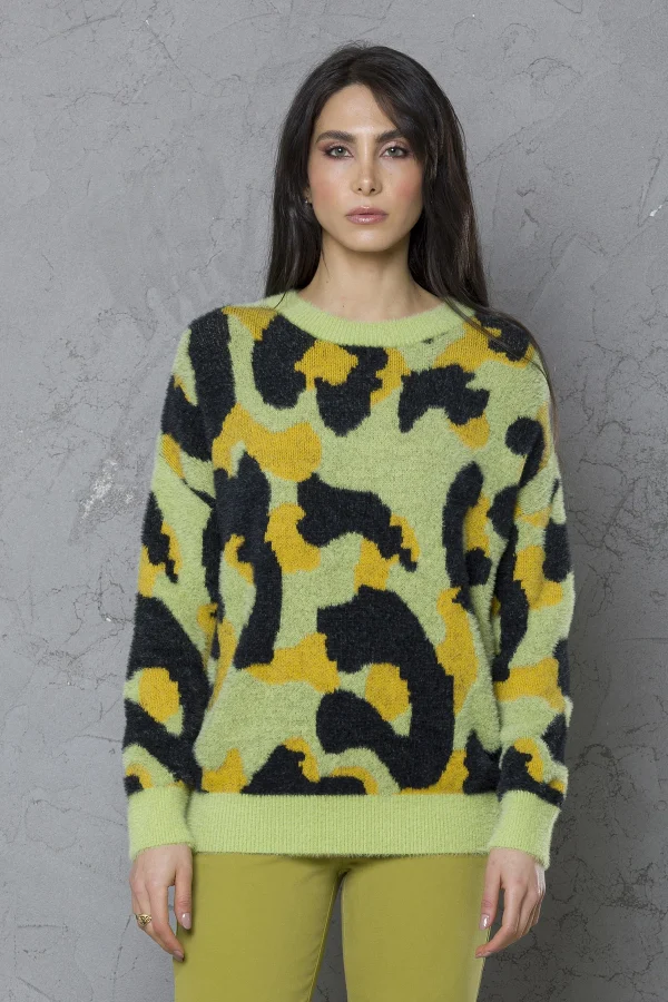 Girocollo ampio animalier c/pelo – DTA6083