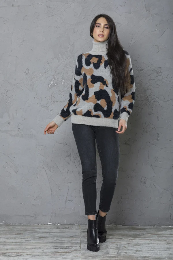 Dolcevita ampio animalier c/pelo – DTA6084