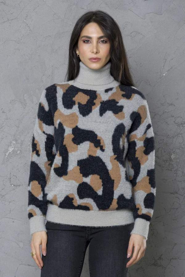 Dolcevita ampio animalier c/pelo – DTA6084