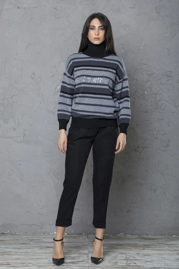 Dolcevita c/righe e paillettes – DTA6089