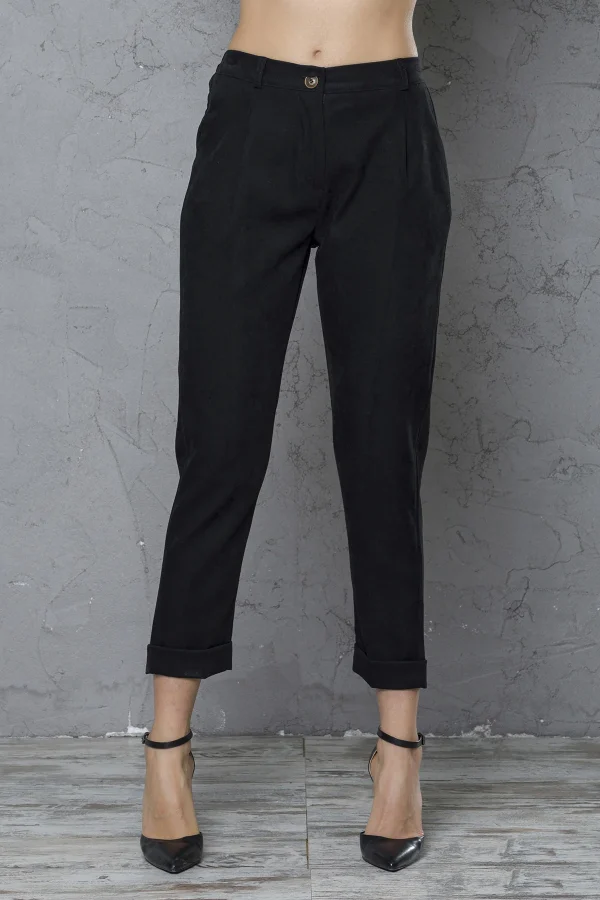 Pant elastico in vita/risvolto dainetto – DTA6878