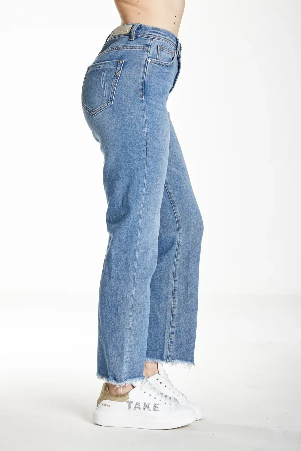 MANDY-Denim straight high waist l.chiaro sfrang. – DKE5900