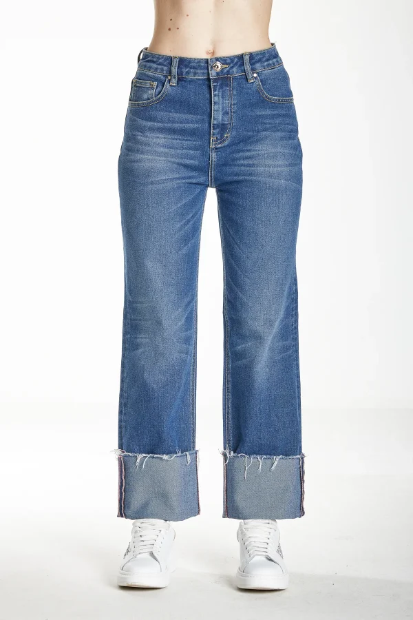 YARA-Denim relaxed fit low crotch sfrangiato – DKE5909