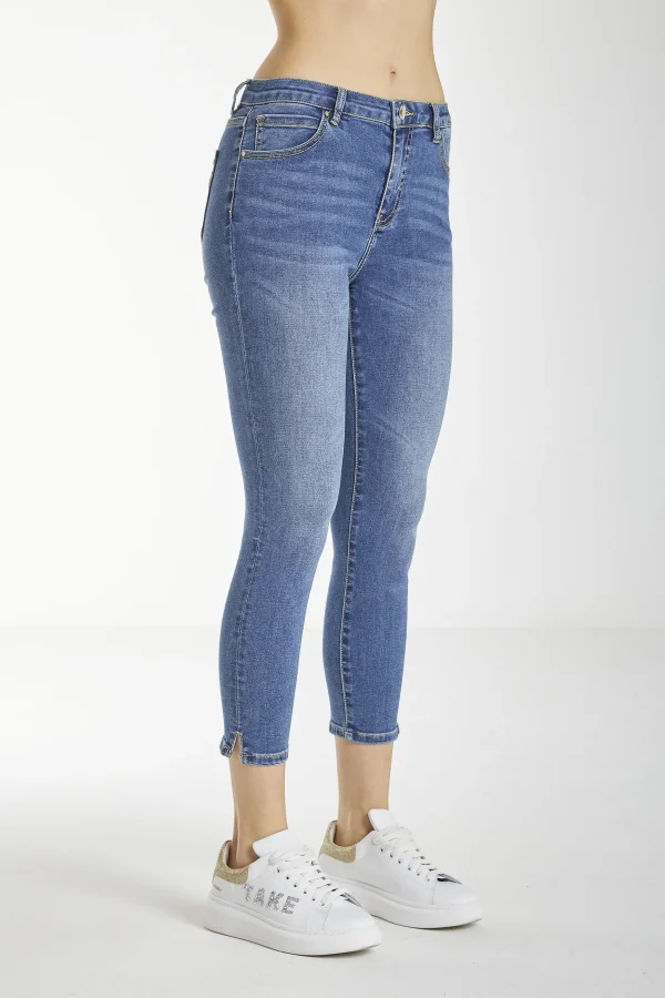 TARA – Denim – Slim capri high waist lav.scuro – DKE5912