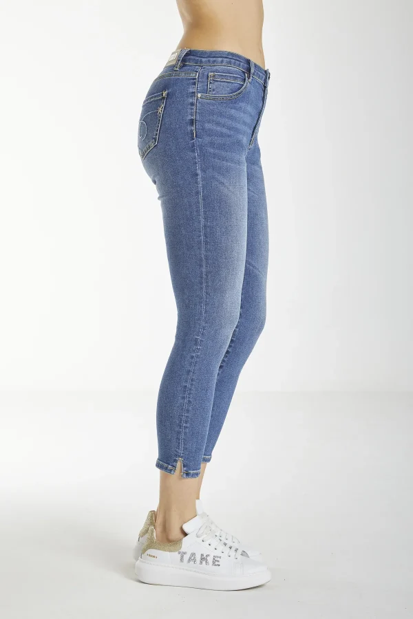 TARA – Denim – Slim capri high waist lav.scuro – DKE5912