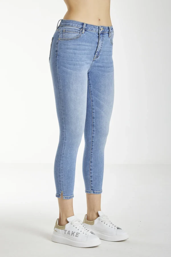TARA – Denim – Slim capri high waist lav medio – DKE5913