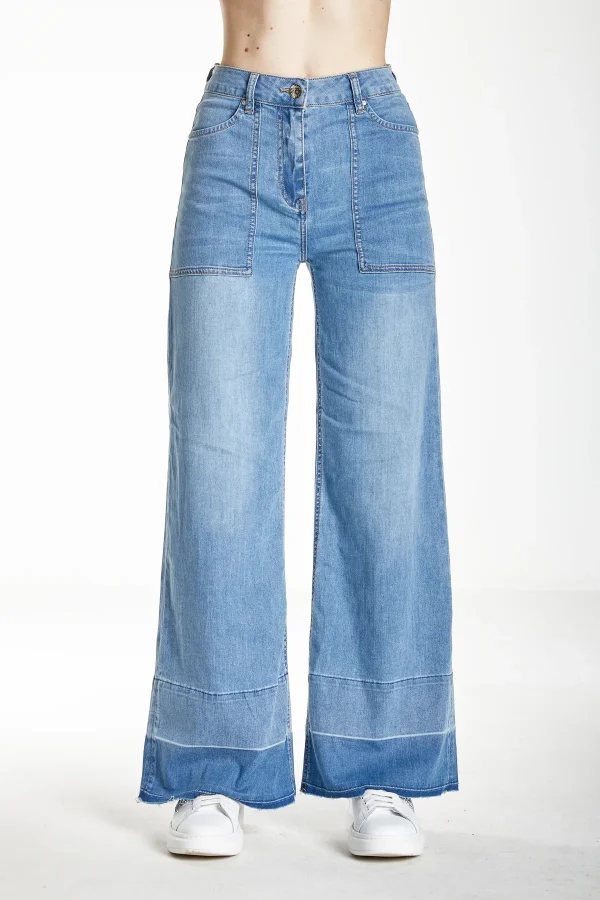 FRANCY-Denim Flare tasca fatic l.medio-scuro 7oz – DKE5914