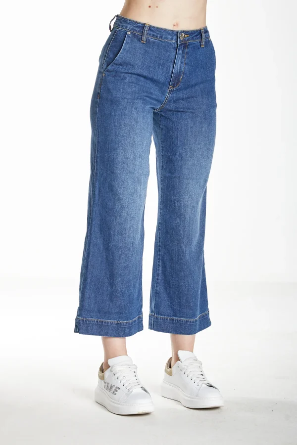 EMMA – Denim Wide leg high waist lav.scuro 7oz – DKE5916