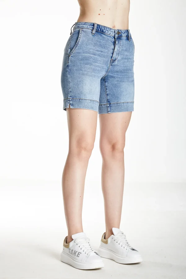 MINA-Short denim tasca america lav.chiaro – DKE5926
