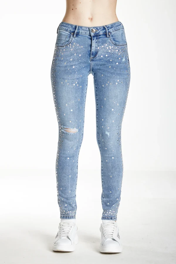 CARLA-Denim slim push up med.waist strass c/rottur – DKE5933