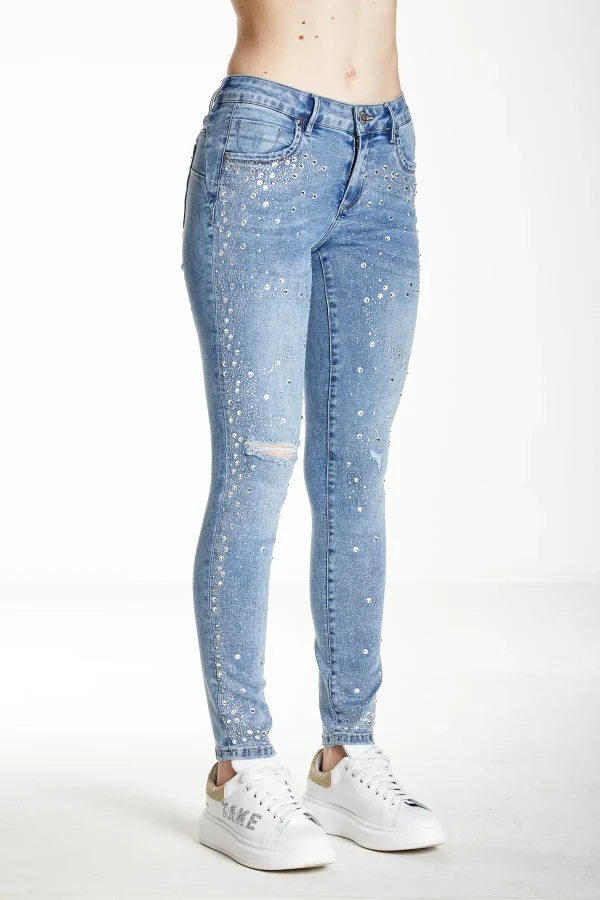 CARLA-Denim slim push up med.waist strass c/rottur – DKE5933