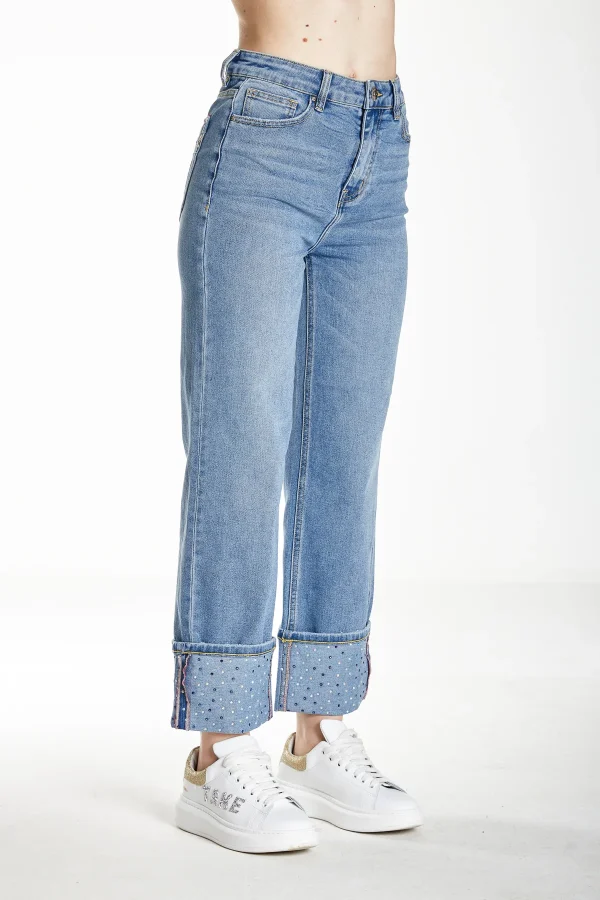 YARA-Denim relaxed fit low crotch c/strass – DKE5934