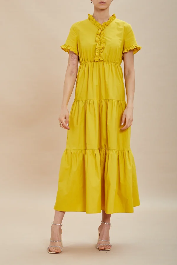 vestito lungo c/collo coreana e rouge – DKE6104