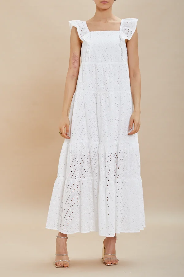 vestito lungo scollo quadrato c/rouge sangallo – DKE6114