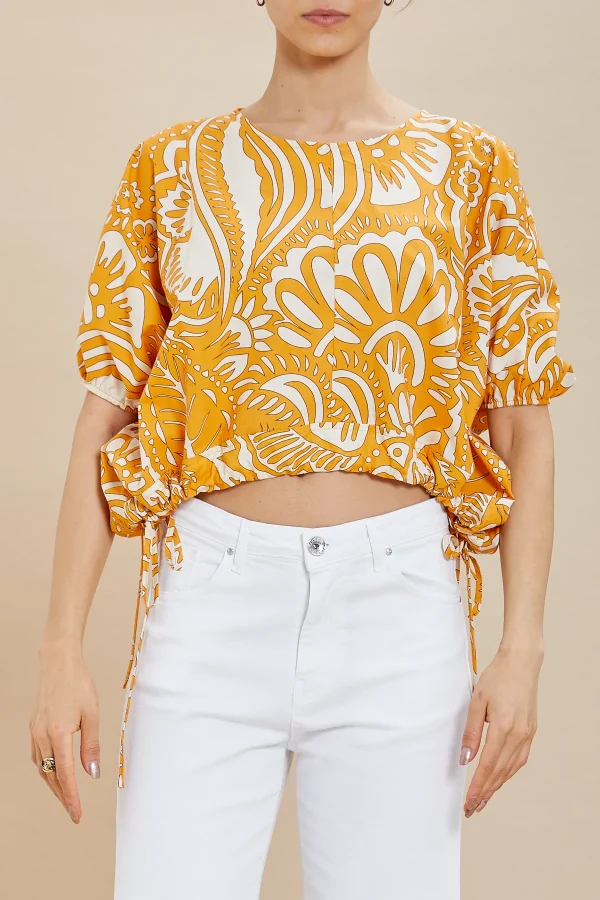 Blusa corta pop.st.macrofiore – DKE7848