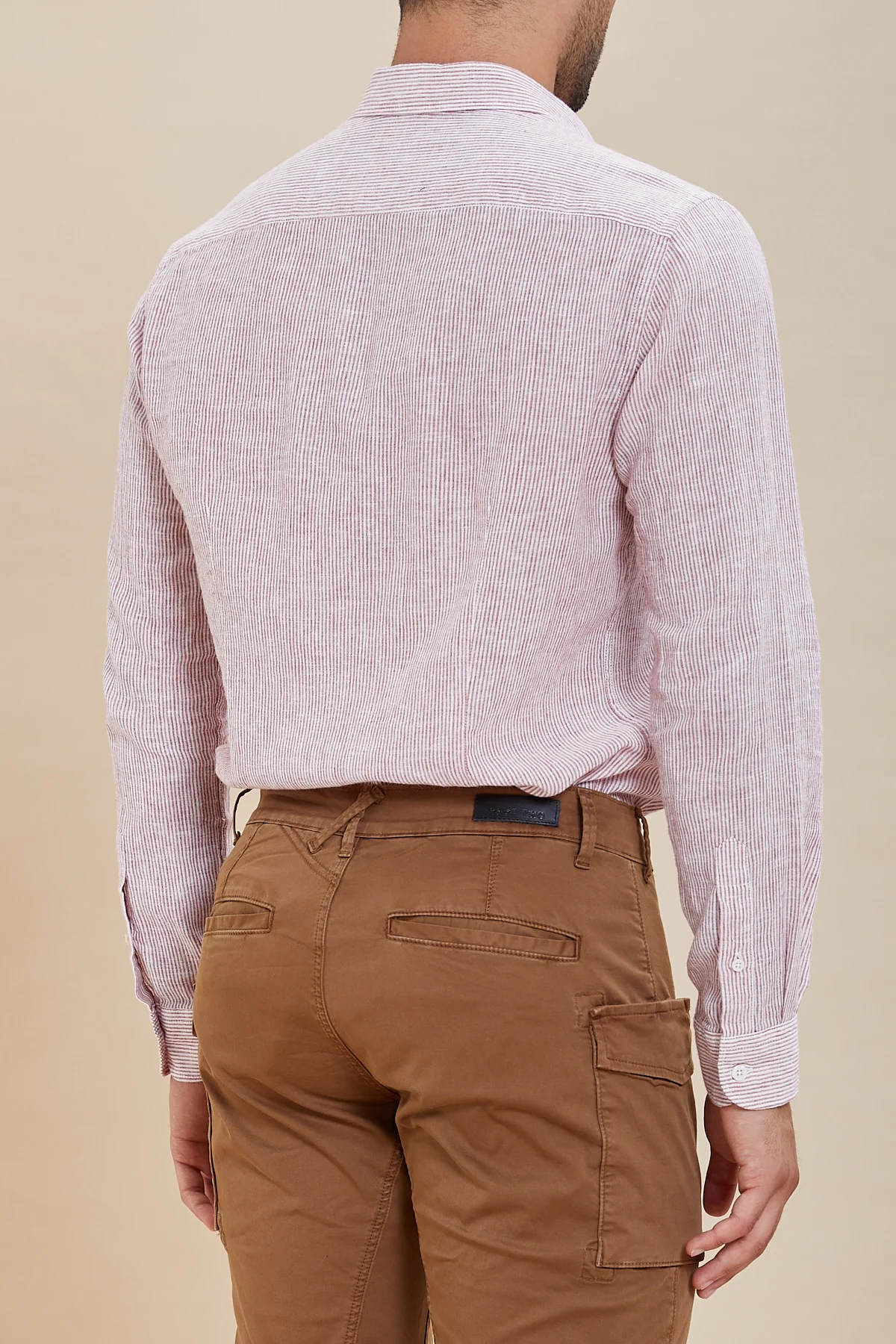 CAMICIA collo franc.Tess.Lino/Cot. a righe ML - UKE5808 - immagine 5