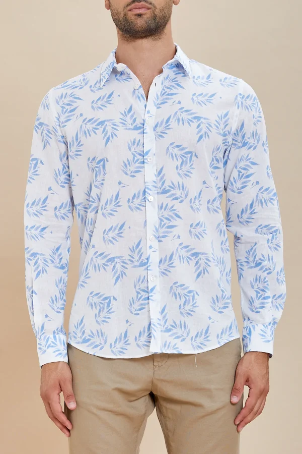 CAMICIA collo franc.Stamp.Lino/cot. ML – UKE5809