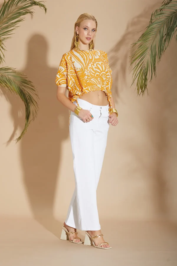 Blusa corta pop.st.macrofiore – DKE7848