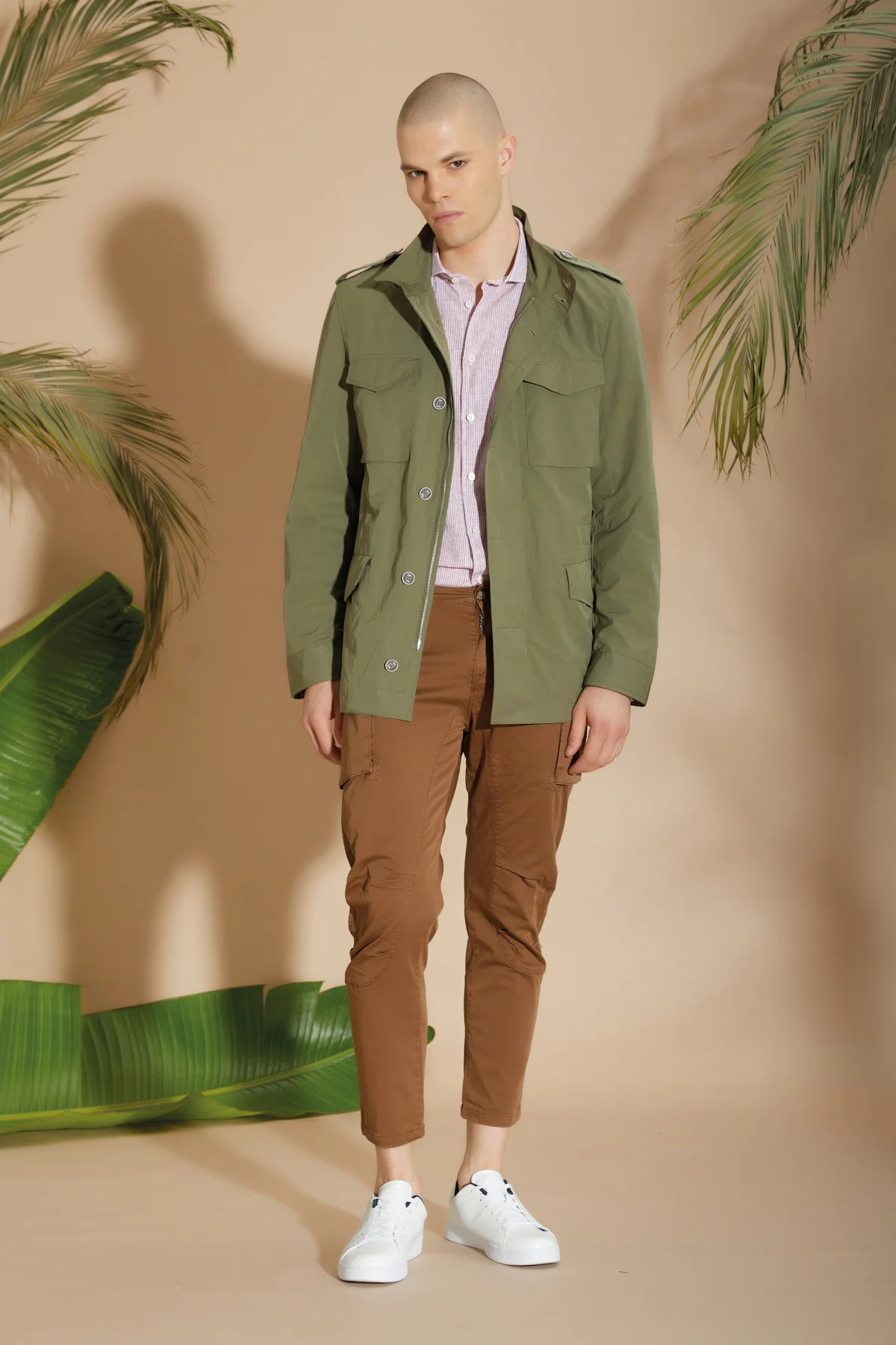 CAMICIA collo franc.Tess.Lino/Cot. a righe ML - UKE5808 - immagine 2