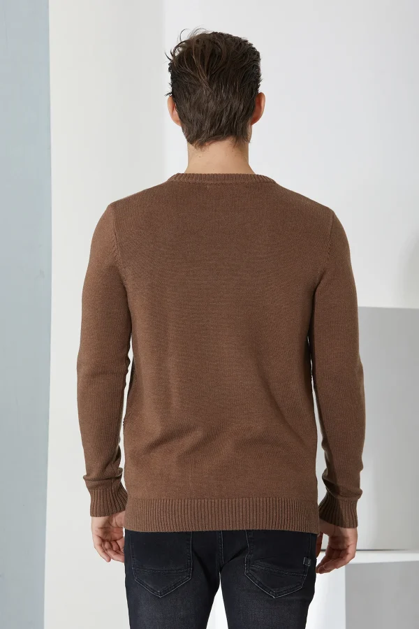 girocollo disegno rombo e nodo merinos gauge 7 – UTA6422