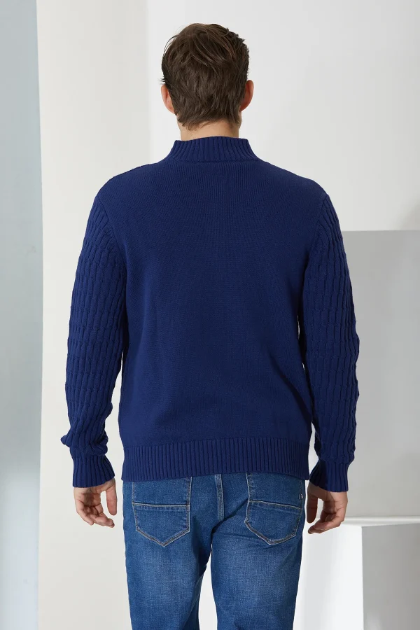 giacca con disegno gauge 5 lana cotone – UTA6426