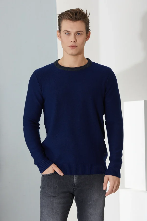 girocollo rib contrasto merinos 7 gauge – UTA6431