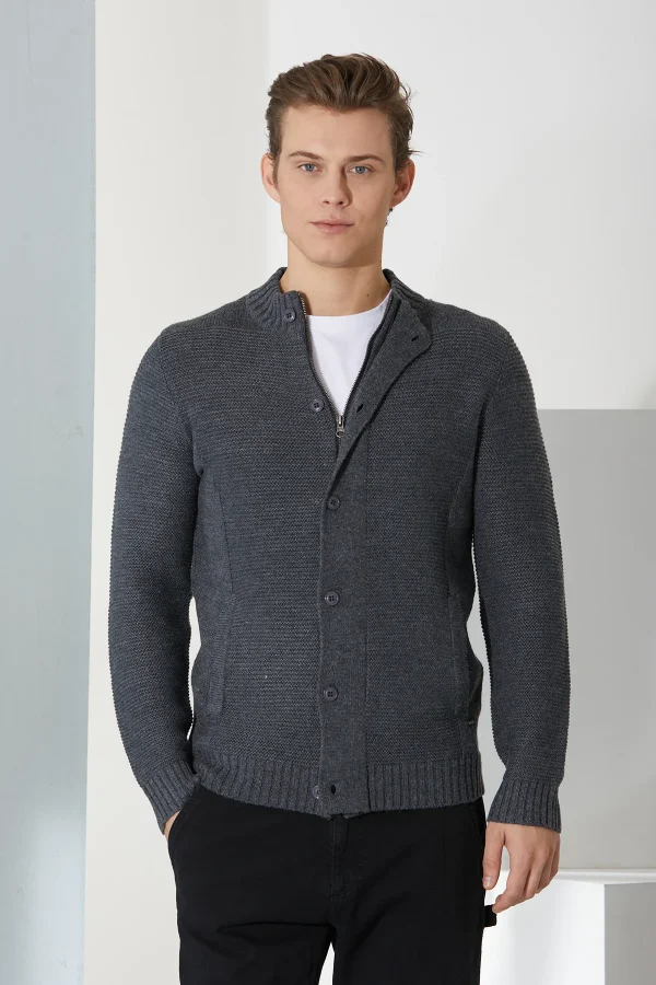 cardigan con zip e tasche – UTA6464