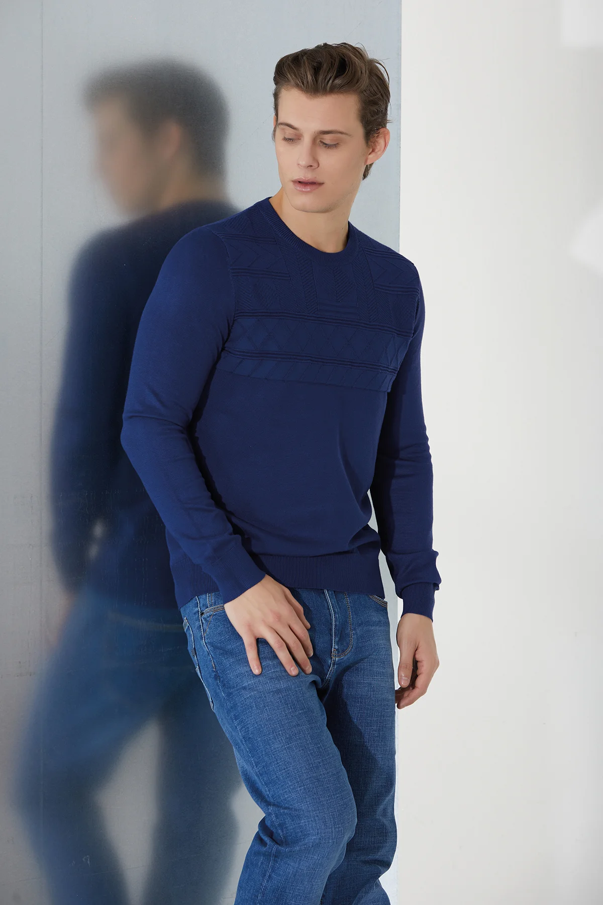 girocollo con lavorazione davanti - UTA6481 - immagine 3