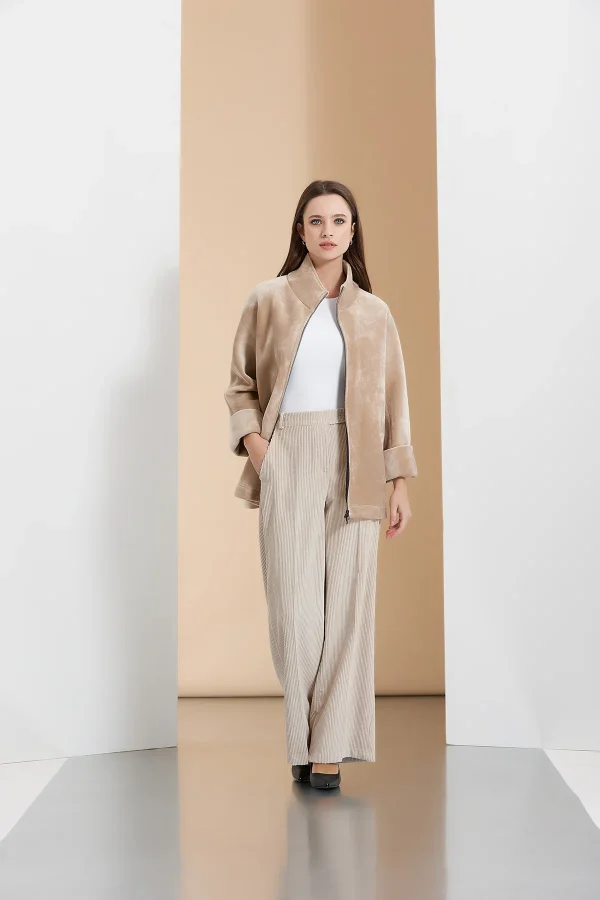 giubbotto velvet zip con collo coreana – DTA8592