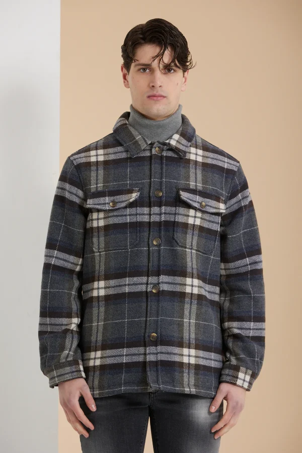 giaccone quadro lana – UTA7011