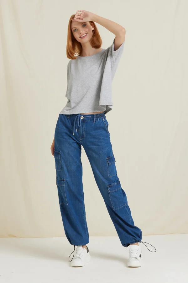 LUDO-DENIM CARGO LAVAGGIO MEDIO 7OZ – DKE8200