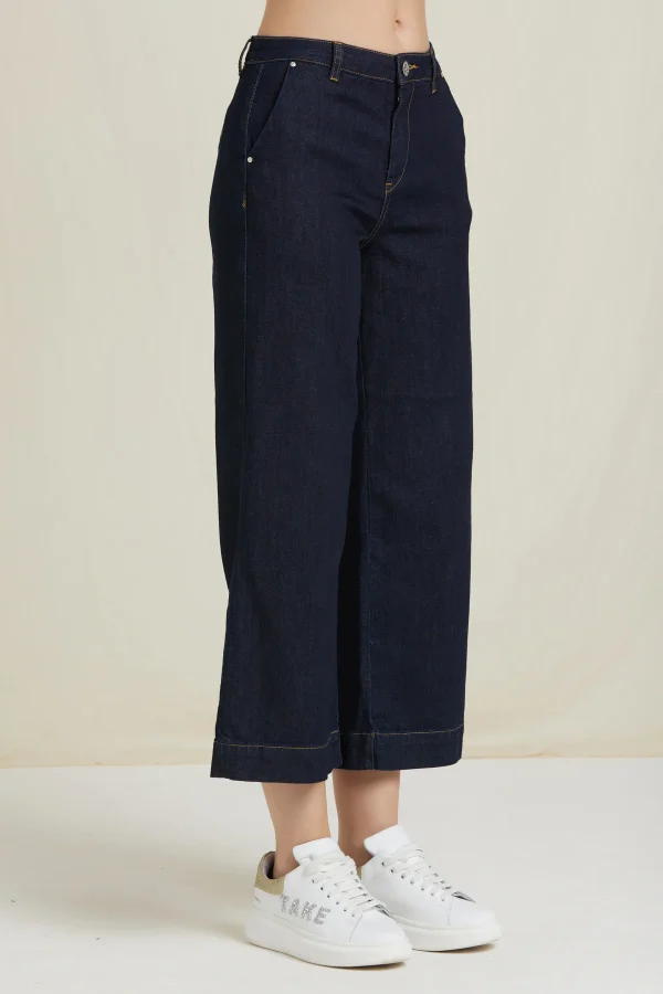 EMMA-DENIM WIDE LEG CROP LAVAGGIO SCURO 70Z – DKE8202