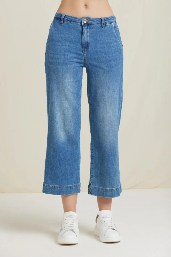 EMMA-DENIM WIDE LEG CROP LAVAGGIO CHIARO 70Z – DKE8203